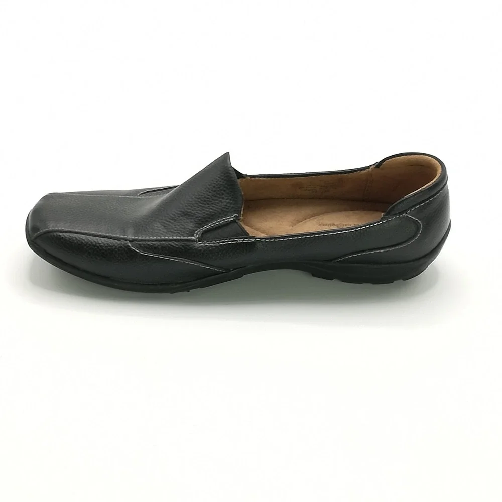 Natural Soul Naturalizer Shoes Womens Loafer Slip On Black Pebbled Leather 10‎